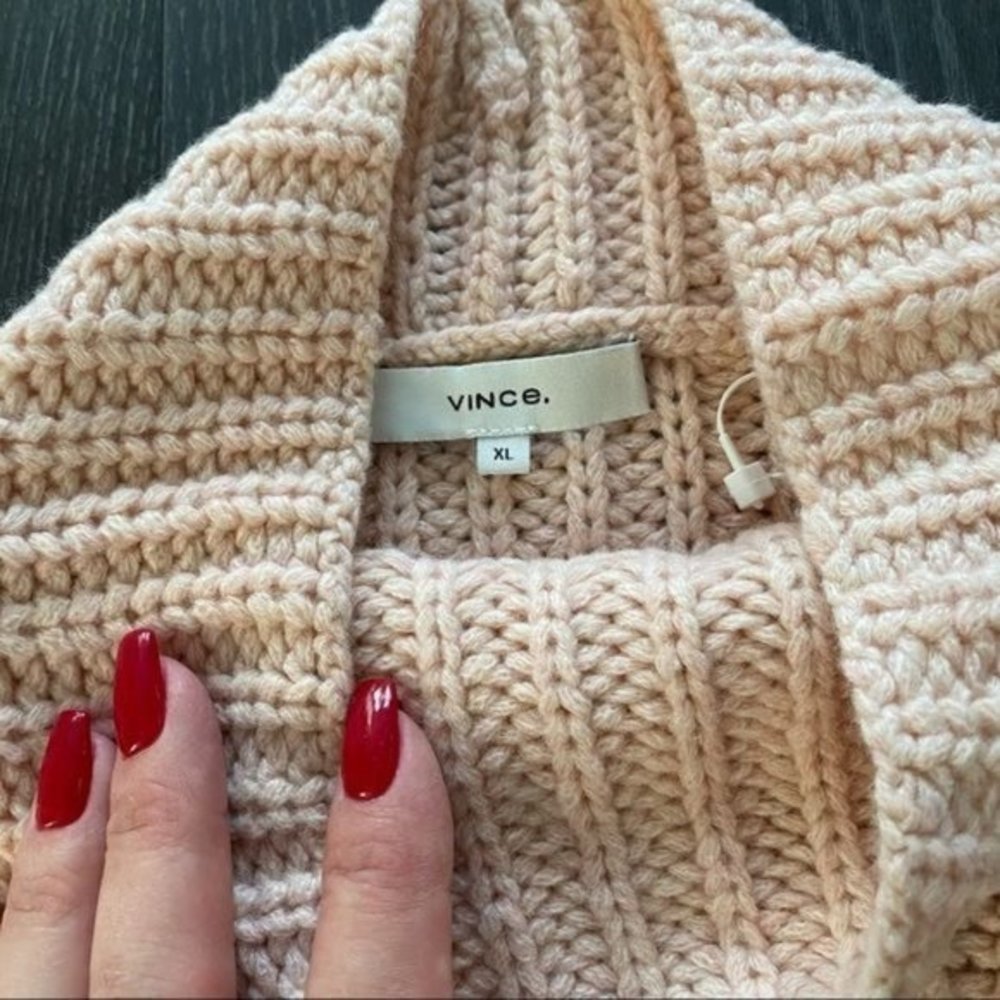 Vince Lofty Rib Knit Drop Sleeve Wool & Cashmere Blend Chunky Turtleneck Sweater - Picture 14 of 16